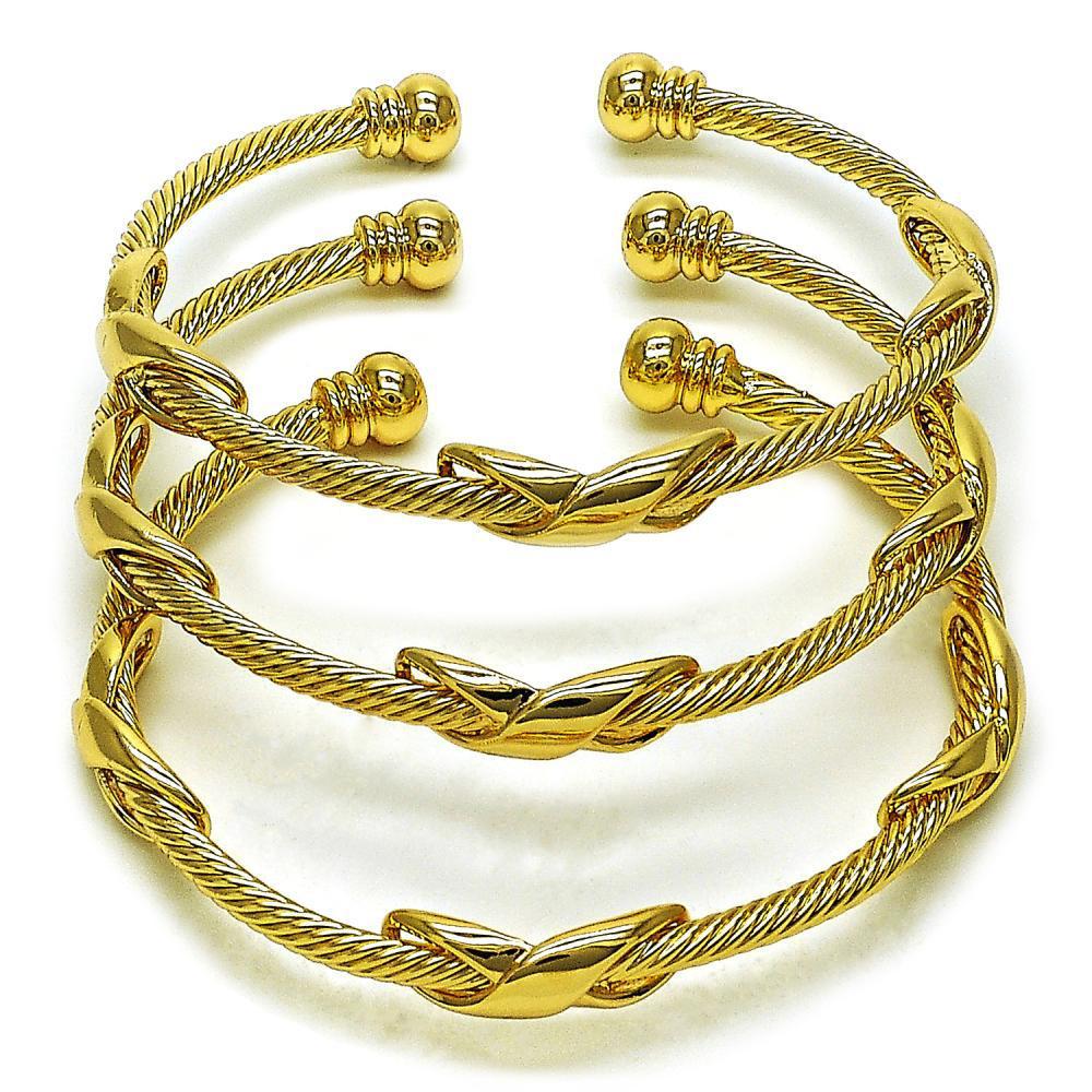 Pulsera Trenzada Decorativa en Acero Inoxidable Bañada en Oro 24K