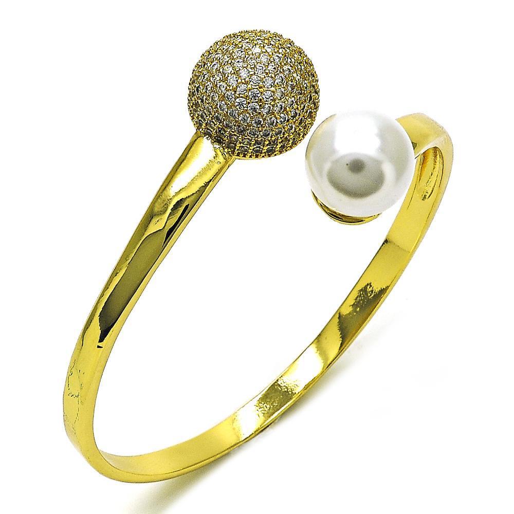 Sortija Perla & Pavé en Acero Inoxidable Bañada en Oro 24K – Diseño Elegante