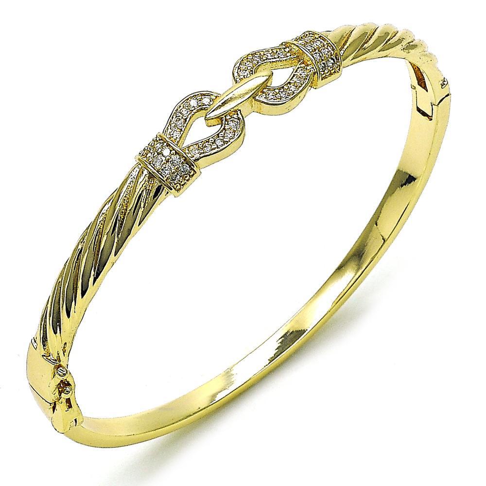 Sortija Eslabón con Detalle Pavé en Acero Inoxidable Bañada en Oro 24K