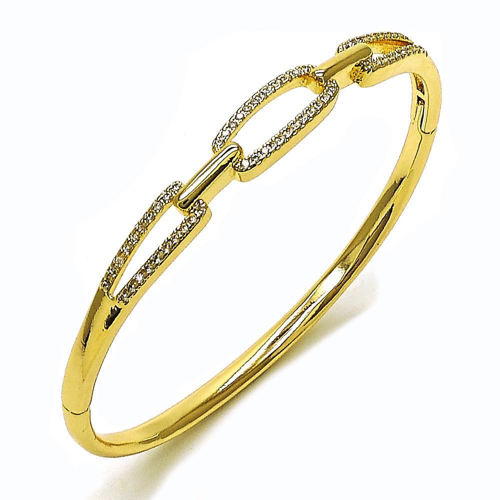 Sortija Estilo Cadena con Zirconias Pavé Bañada en Oro 24K – Acero Inoxidable Premium